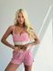 Комплект для фітнесу та тренувань топ та шорти Artists Proof kris white-pink set top+shorts фото 2