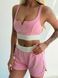 Комплект для фітнесу та тренувань топ та шорти Artists Proof kris white-pink set top+shorts фото 1