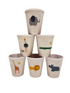 Набір стаканів 6шт Liewood Gertrud bamboo cup- 6 pack lw12939 safari фото